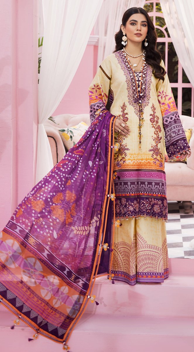 Anaya By Kiran Chaudhry 3 Piece Unstitched Embroidered Suit - SANJANA