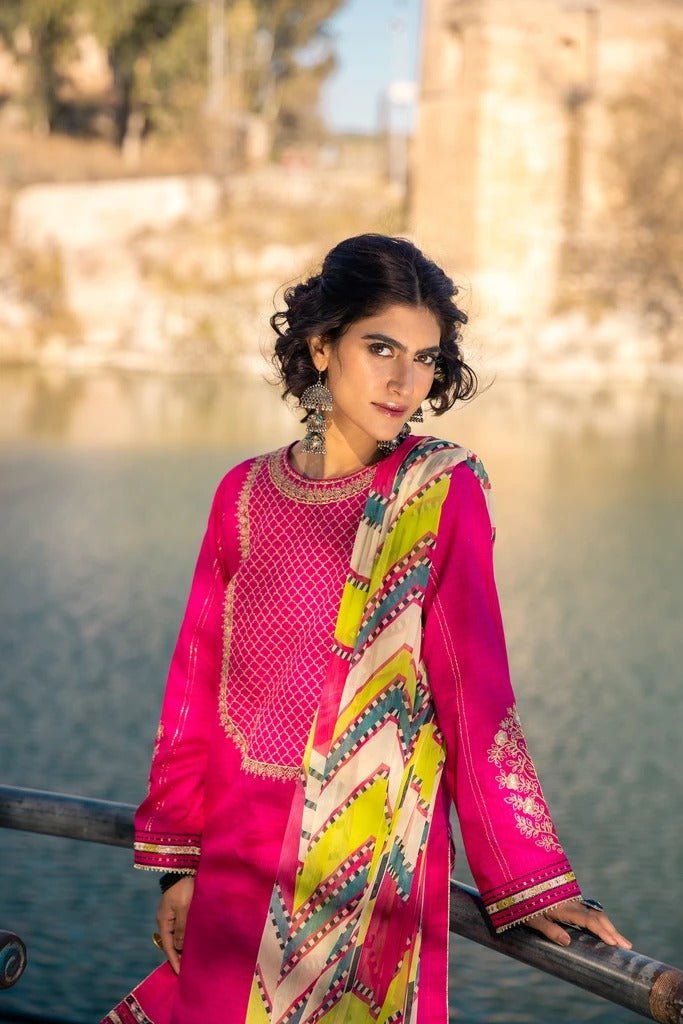 Lakhani Spring 3 Piece Unstitched Embroidered Lawn Suit SG-2105