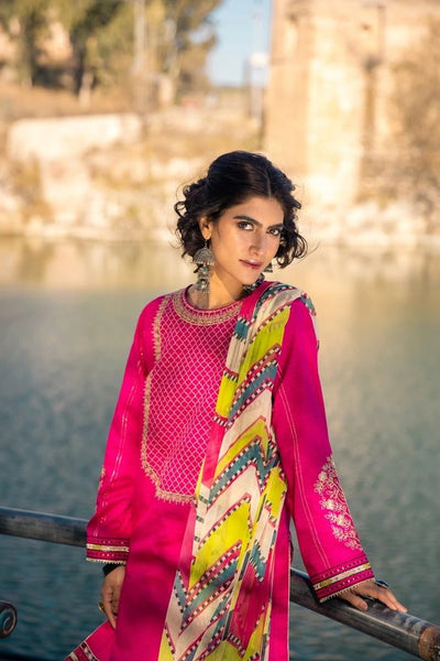 Lakhani Spring 3 Piece Unstitched Embroidered Lawn Suit SG-2105