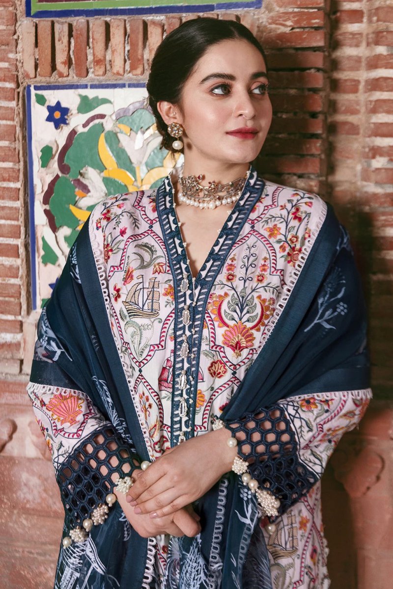 Afrozeh 3 Piece Stitched Embroidered Lawn Suit - SHAHBANO