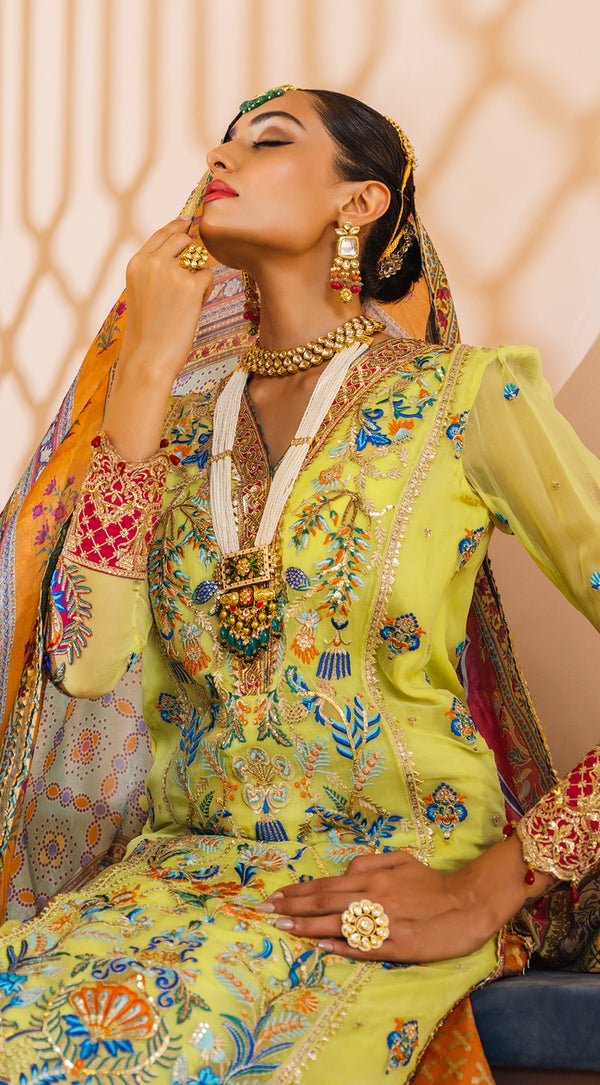 Anaya By Kiran Chaudhry 3 Piece Unstitched Embroidered Suit - SHAZMEEN