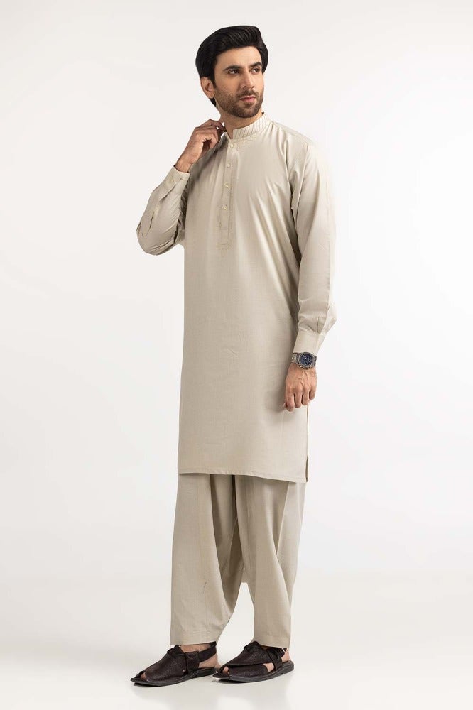 Gul Ahmed Ready to Wear Ash Grey Basic Suit SK-E23-005