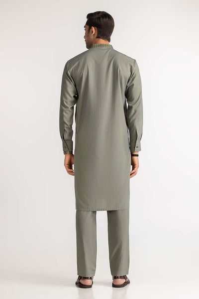 Gul Ahmed Ready to Wear Men's Green Basic Suit SK-E24-001