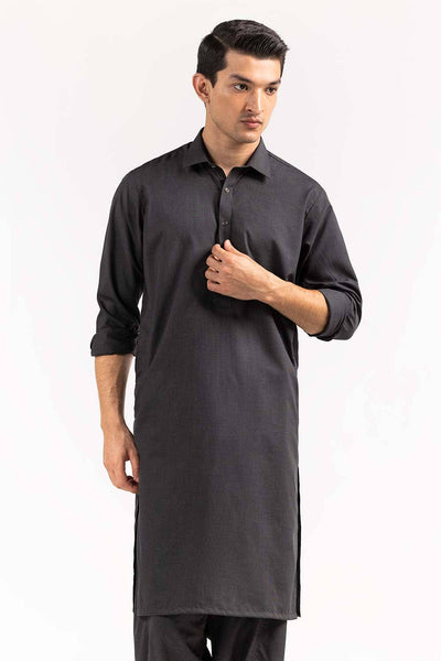 Gul Ahmed Ready to Wear Men's Grey Basic Shalwar Kameez Suit SK-P22-013