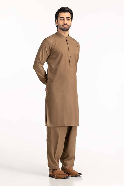 Gul Ahmed Ready to Wear Men's Gold Brown Basic Suit SK-P22-161