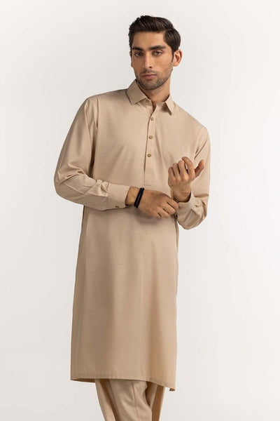 Gul Ahmed Ready to Wear Men's Golden Sand Basic Suit SK-P24-006