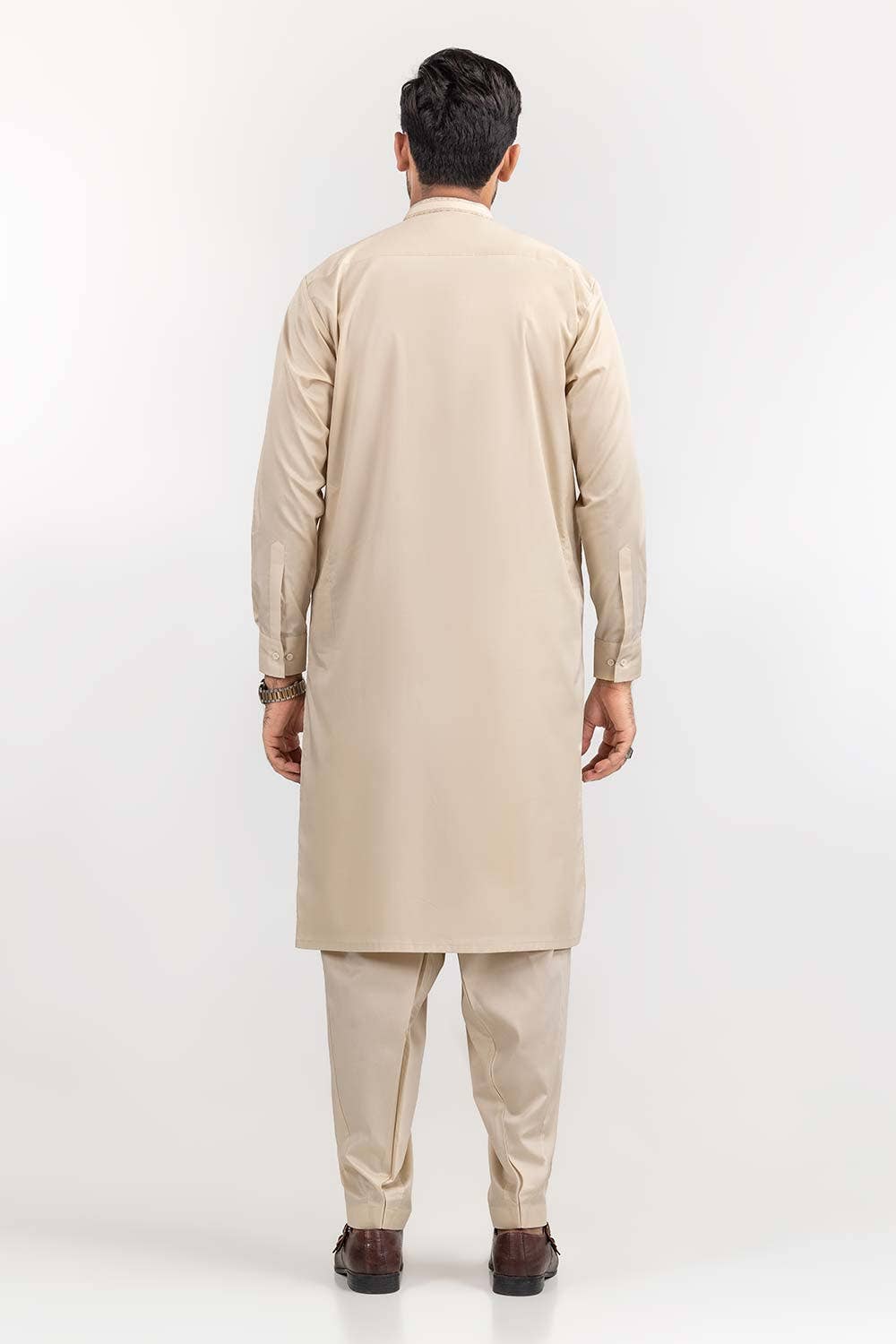 Gul Ahmed Ready to Wear Beige Basic Styling Shalwar Kameez Suit SK-S22-075