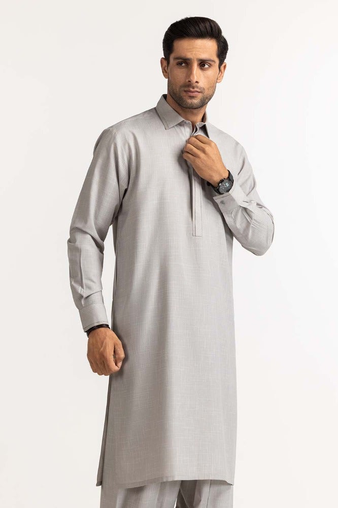 Gul Ahmed Ready to Wear Men's Ash Grey Styling Suit SK-S23-034