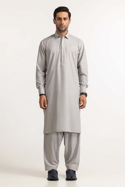 Gul Ahmed Ready to Wear Men's Ash Grey Styling Suit SK-S23-034