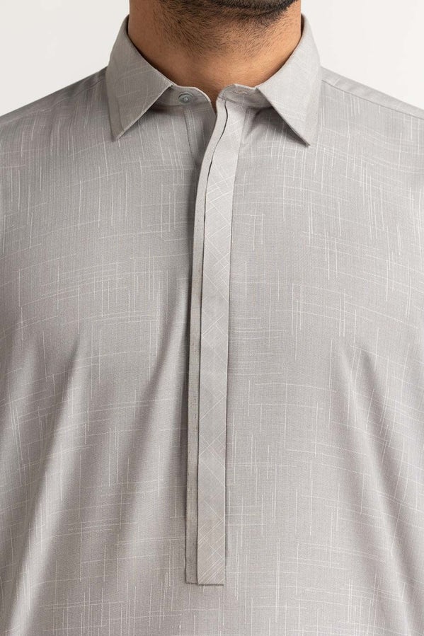 Gul Ahmed Ready to Wear Men's Ash Grey Styling Suit SK-S23-034