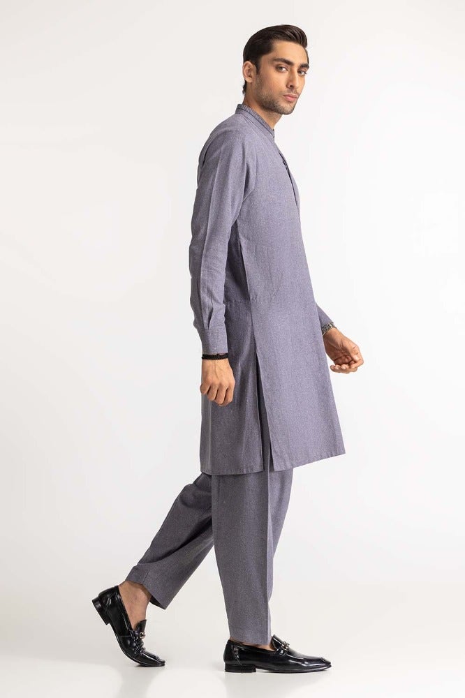 Gul Ahmed Ready to Wear Men's Greyish Blue Styling Suit SK-S23-051