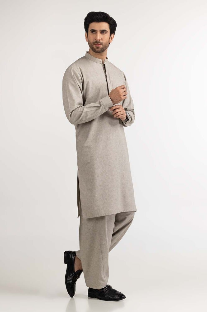 Gul Ahmed Ready to Wear Ash Grey Styling Suit SK-S23-053