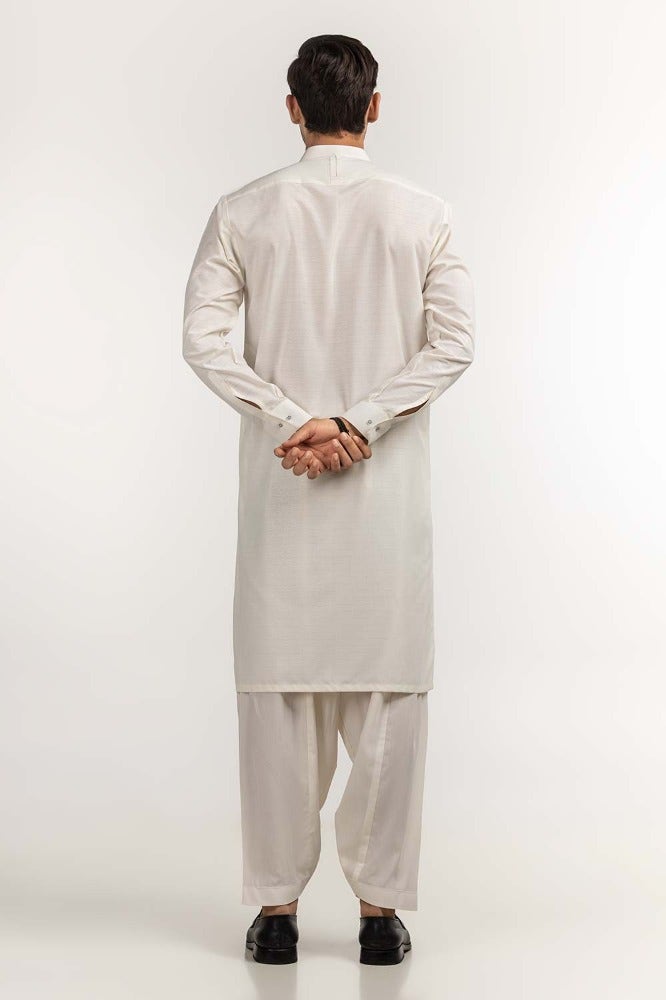 Gul Ahmed Ready to Wear Men's Cream Basic Suit SK-S24-003