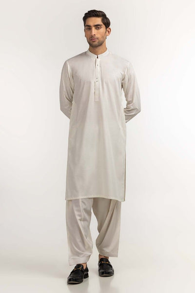 Gul Ahmed Ready to Wear Men's Cream Basic Suit SK-S24-003