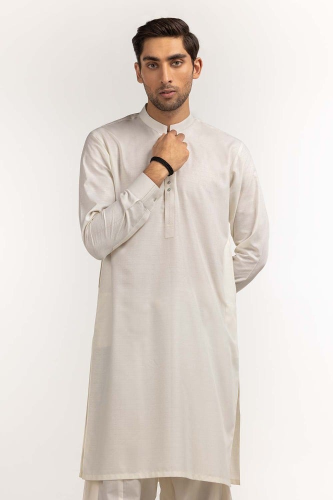 Gul Ahmed Ready to Wear Men's Cream Basic Suit SK-S24-003