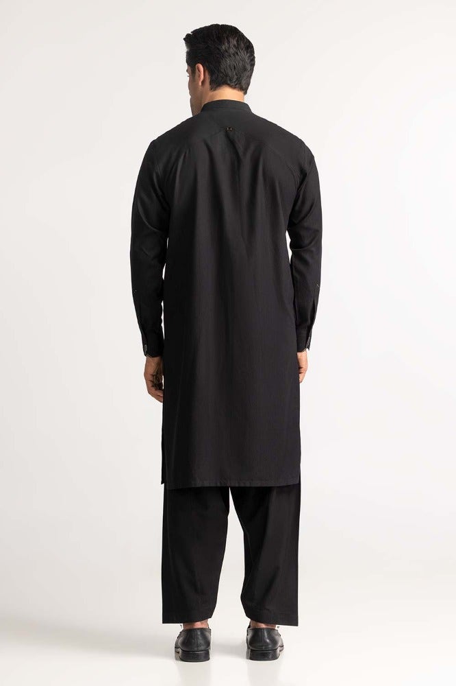 Gul Ahmed Ready to Wear Men's Black Styling Suit SK-S24-008
