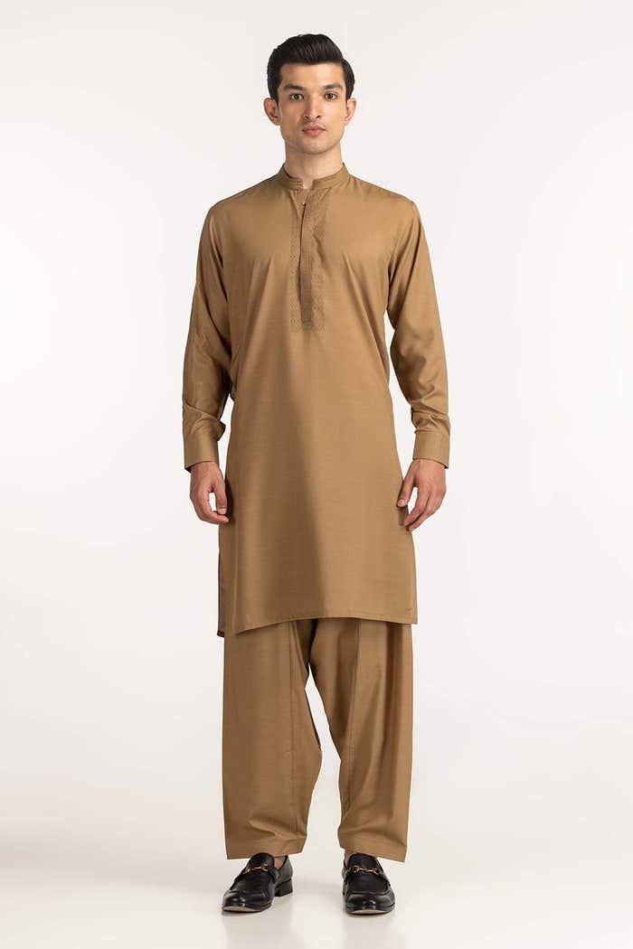 Gul Ahmed Ready to Wear Camel Styling Suit SK-S24-053