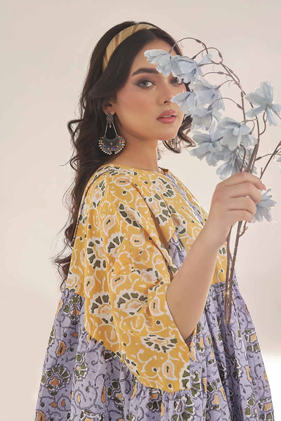 Gul Ahmed 1PC Unstitched Gold Printed Lawn Shirt SL-42035 A