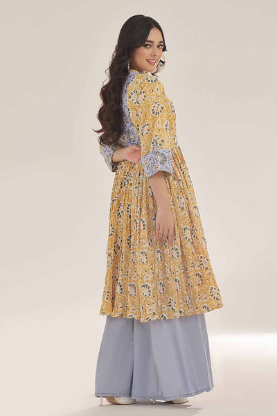 Gul Ahmed 1PC Unstitched Gold Printed Lawn Shirt SL-42035 B