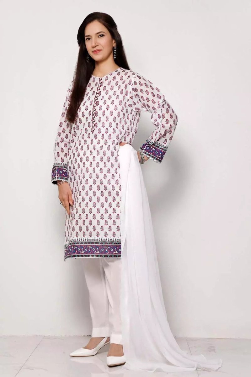 Gul Ahmed 1PC Unstitched Printed Lawn Fabric SL-916-B