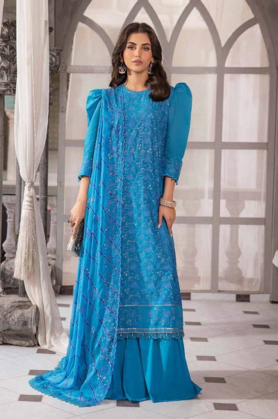 Gul Ahmed 3PC Embroidered Paper Cotton Unstitched Suit with Sequins Embroidered Printed Chiffon Dupatta and Inner - SP-42001