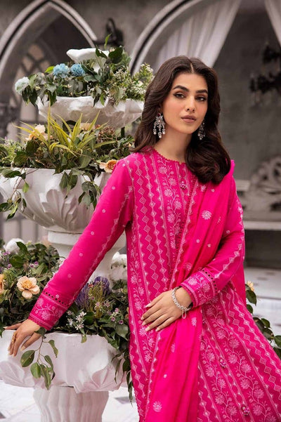 Gul Ahmed 3PC Embroidered Lawn Unstitched Suit with Embroidered Paper Cotton Dupatta - SP-42002