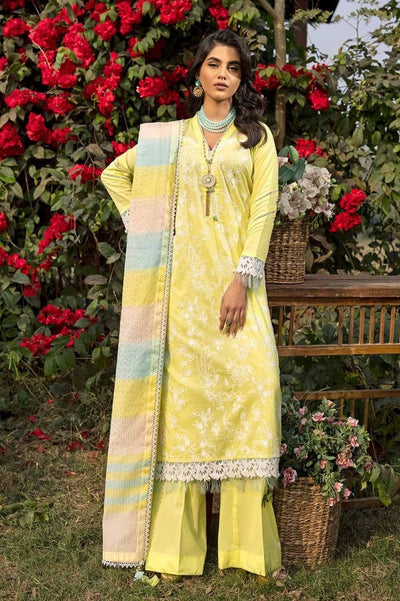Gul Ahmed 3PC Embroidered Lawn Unstitched Suit with Jacquard Dupatta - SP-42004