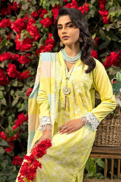 Gul Ahmed 3PC Embroidered Lawn Unstitched Suit with Jacquard Dupatta - SP-42004