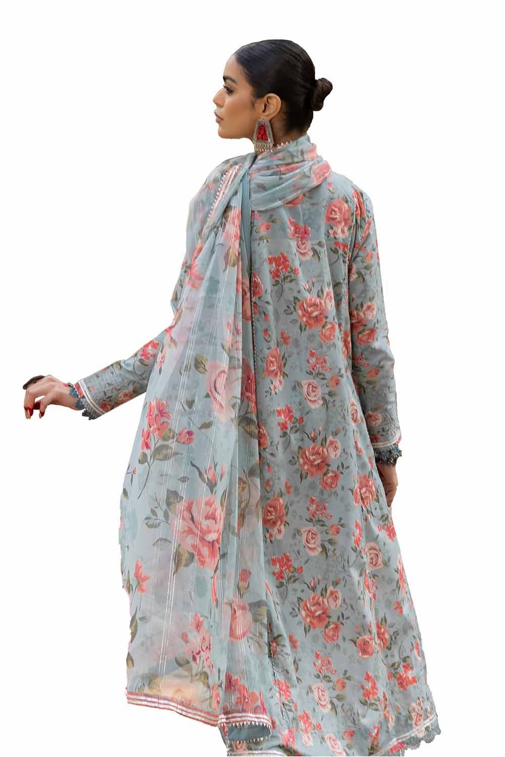 Gul Ahmed 3PC Unstitched Printed Lawn Suit with Lurex Chiffon Dupatta SP-42012