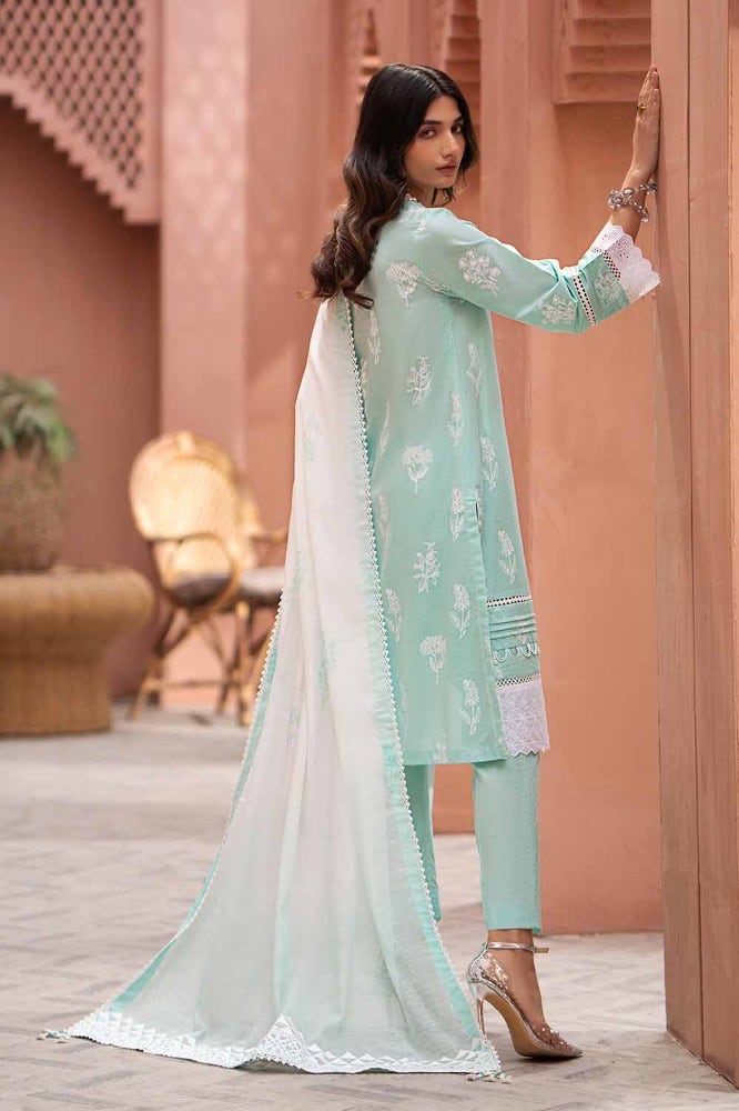 Gul Ahmed 3PC Lacquer Printed Embroidered Lawn Unstitched Suit with Lacquer Printed Paper Cotton Dupatta SP-42018