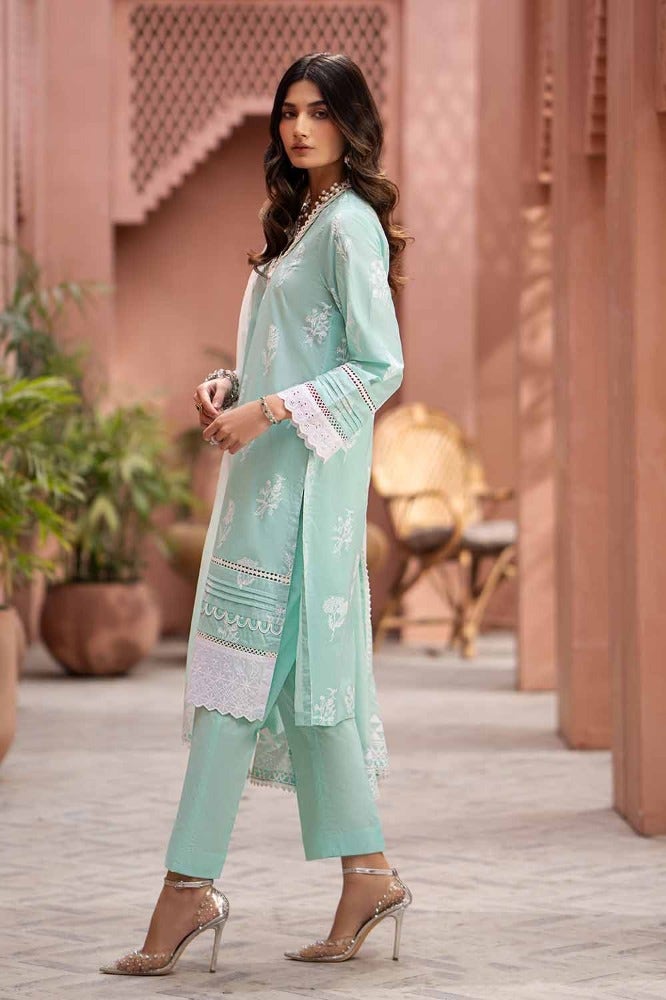 Gul Ahmed 3PC Lacquer Printed Embroidered Lawn Unstitched Suit with Lacquer Printed Paper Cotton Dupatta SP-42018