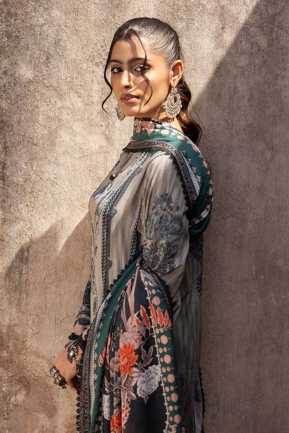 Gul Ahmed 3PC Unstitched Printed Lawn Suit with Woven Stripe Dupatta SP-42039