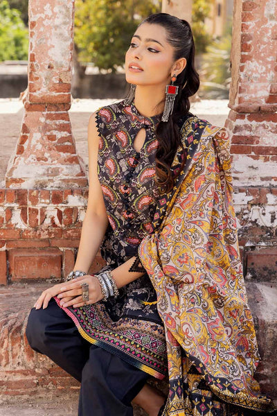 Gul Ahmed 3PC Unstitched Printed Lawn Suit with Woven Stripe Dupatta SP-42041