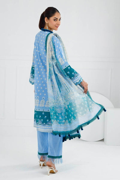 Gul Ahmed 3 Piece Unstitched Embroidered Printed Lawn Suit with Paper Cotton Dupatta SP-52015