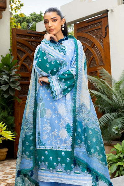 Gul Ahmed 3 Piece Unstitched Embroidered Printed Lawn Suit with Paper Cotton Dupatta SP-52015