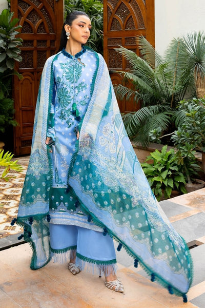 Gul Ahmed 3 Piece Unstitched Embroidered Printed Lawn Suit with Paper Cotton Dupatta SP-52015