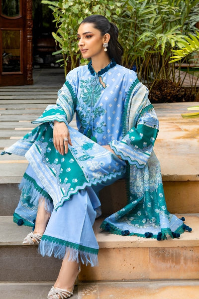 Gul Ahmed 3 Piece Unstitched Embroidered Printed Lawn Suit with Paper Cotton Dupatta SP-52015