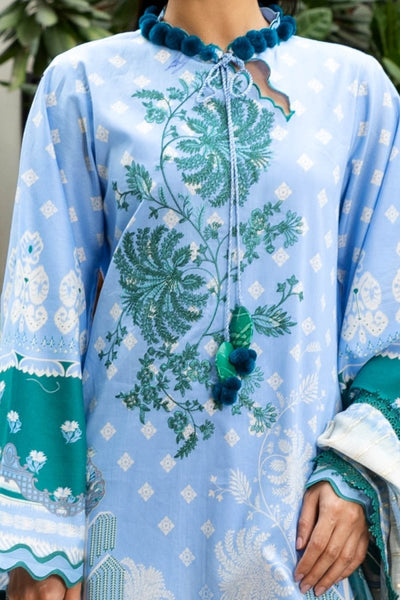 Gul Ahmed 3 Piece Unstitched Embroidered Printed Lawn Suit with Paper Cotton Dupatta SP-52015