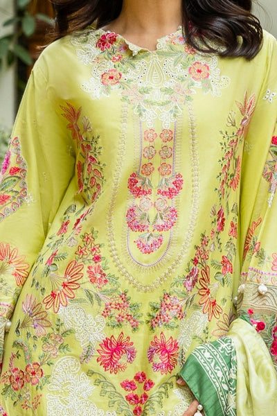 Gul Ahmed 3 Piece Unstitched Embroidered Lawn Suit with Printed Tussar Silk Dupatta SP-52024