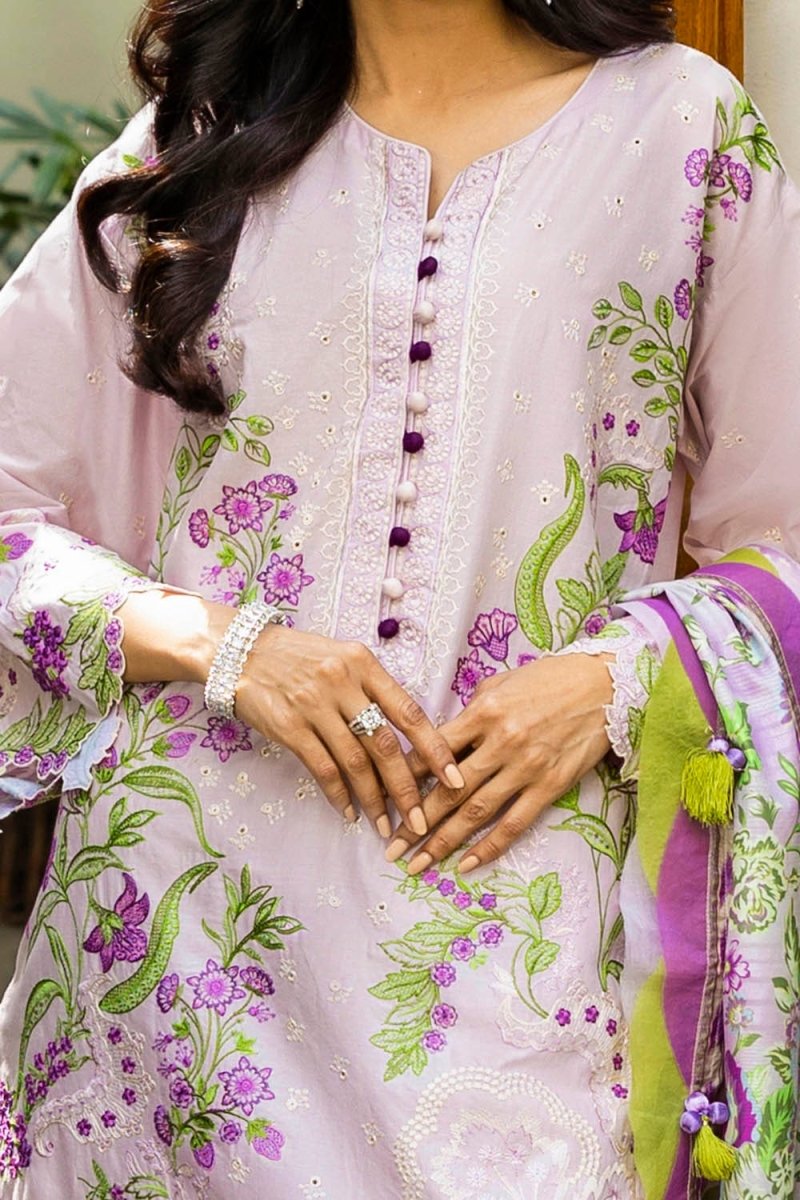 Gul Ahmed 3 Piece Unstitched Embroidered Lawn Suit with Printed Tussar Silk Dupatta SP-52025