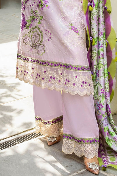 Gul Ahmed 3 Piece Unstitched Embroidered Lawn Suit with Printed Tussar Silk Dupatta SP-52025