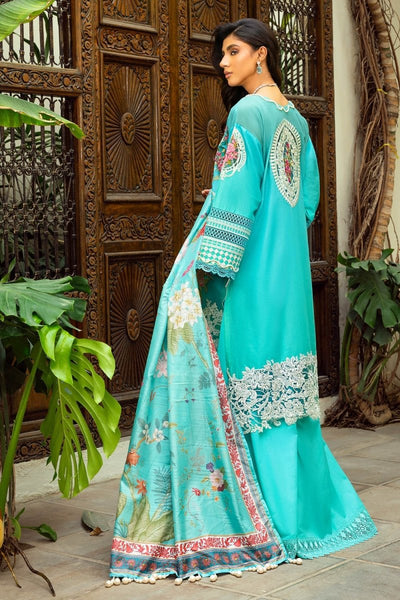 Gul Ahmed 3 Piece Unstitched Embroidered Printed Lawn Suit with Printed Tussar Silk Dupatta SP-52045
