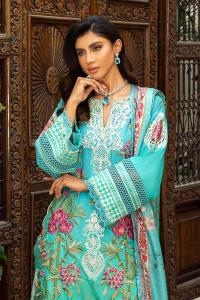 Gul Ahmed 3 Piece Unstitched Embroidered Printed Lawn Suit with Printed Tussar Silk Dupatta SP-52045