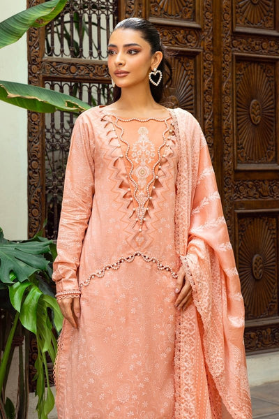 Gul Ahmed 3 Piece Unstitched Gold Lacquer Printed Suit with Burnout Silk Dupatta SP-52046