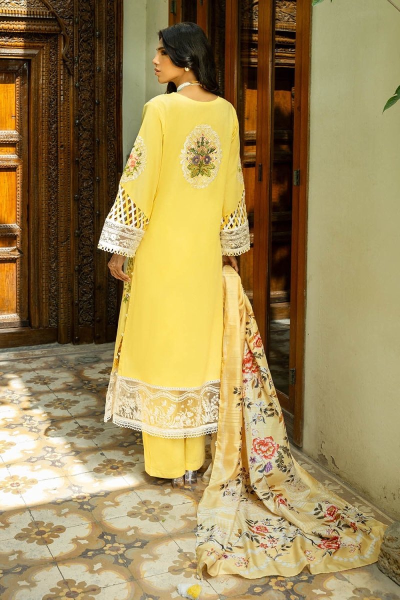 Gul Ahmed 3 Piece Unstitched Embroidered Lawn Suit with Printed Tussar Silk Dupatta SP-52049