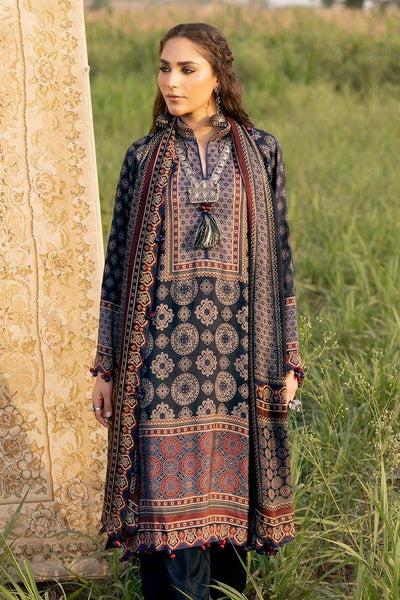 Gul Ahmed 3 Piece Unstitched Printed embroidered raw silk Suit SP-52067