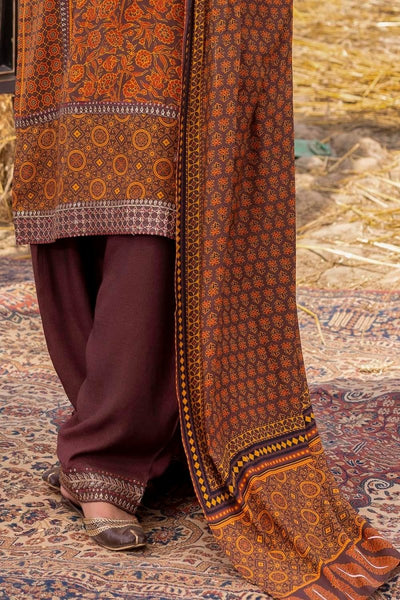 Gul Ahmed 3 Piece Unstitched Embroidered Raw Silk Printed Suit SP-52073