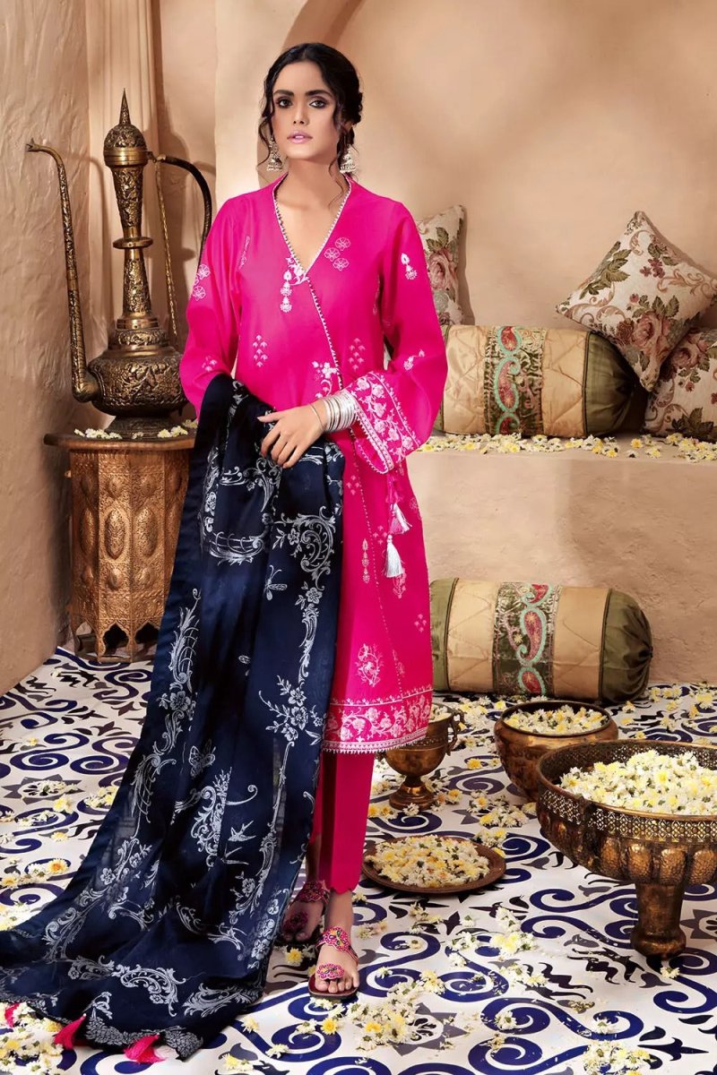 Gul Ahmed 3PC Unstitched Zari Lawn Suit With Jacquard Dupatta SP-57