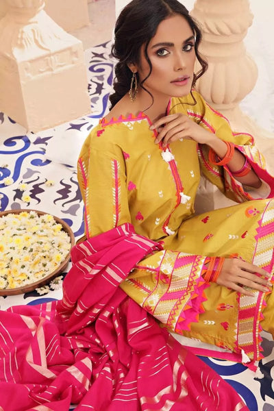 Gul Ahmed 3PC Unstitched Zari Lawn Suit With Jacquard Dupatta SP-61