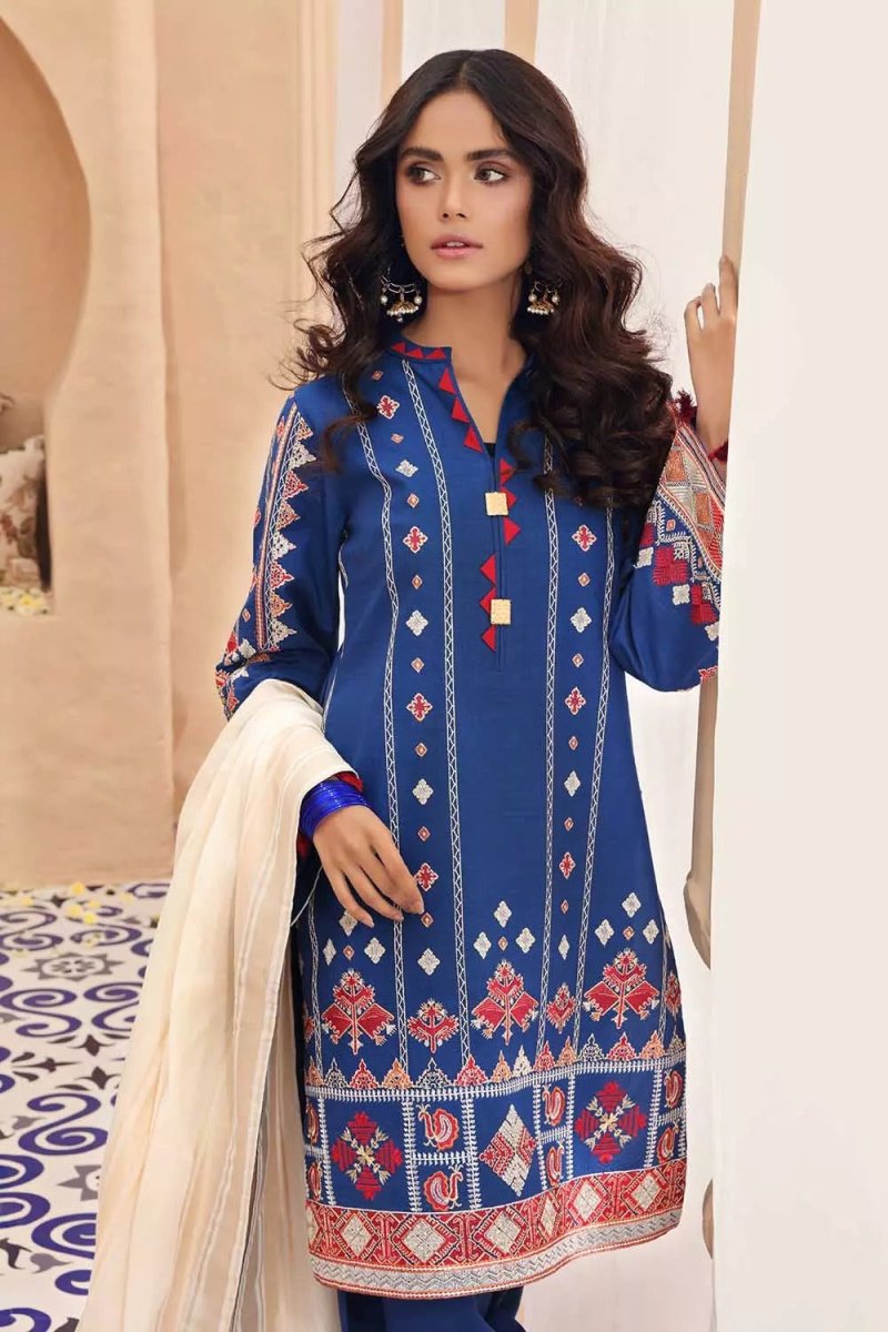 Gul Ahmed 3PC Unstitched Zari Lawn Suit With Jacquard Dupatta SP-62